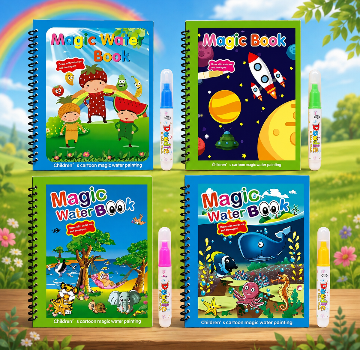 Magic Water Coloring Book with Water Pen