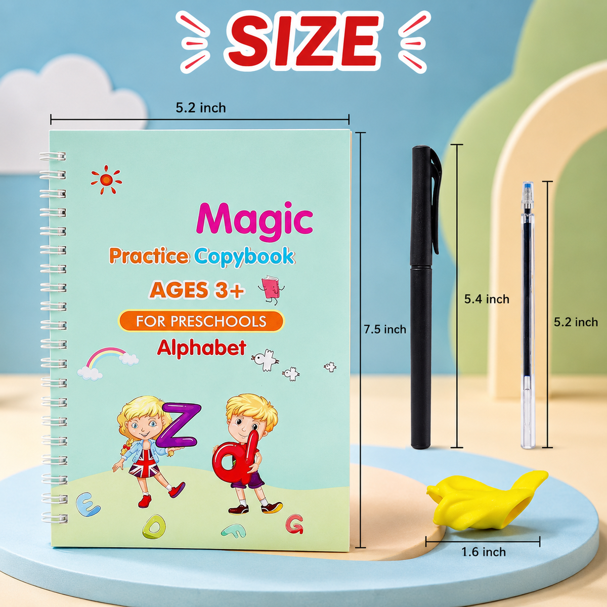 Practice Copybook for Kids – 4 Books with Reusable Pen