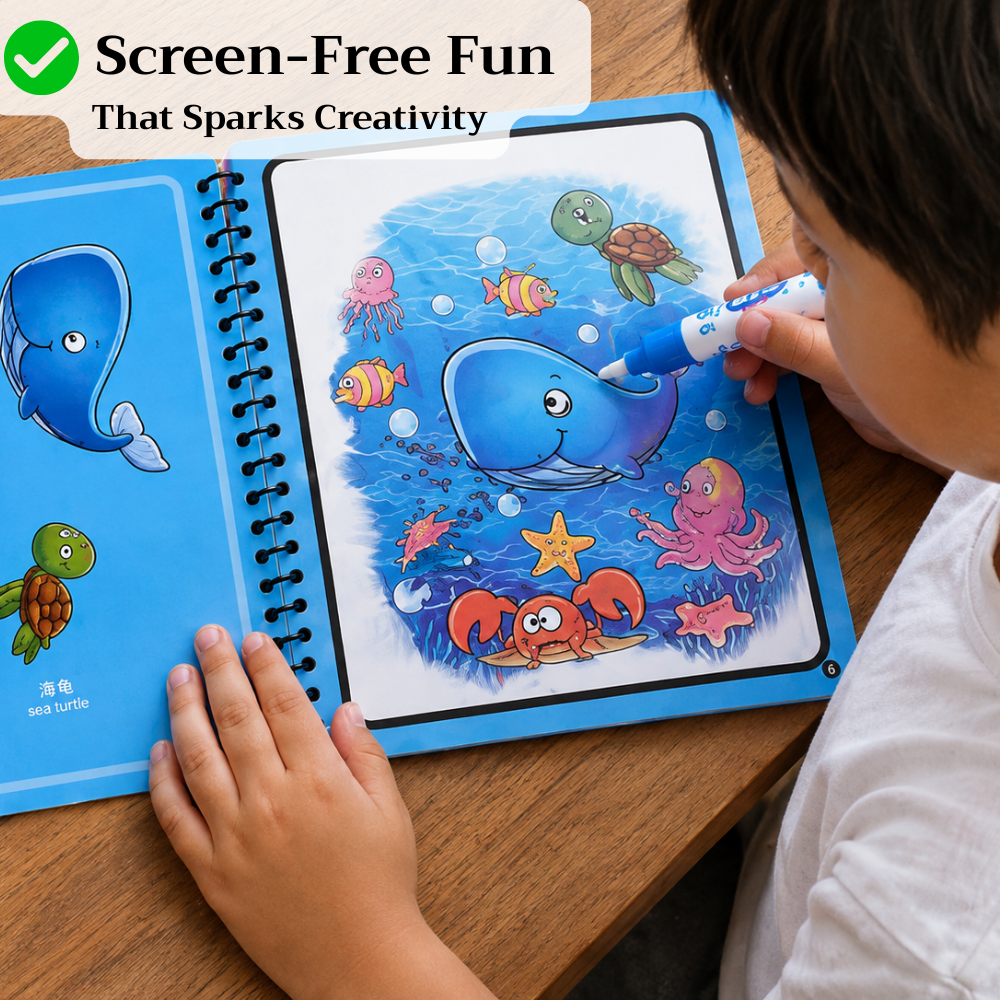 Magic Water Coloring Book with Water Pen